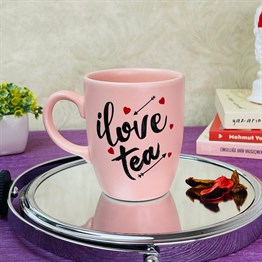 I Love Tea Tasarımlı Pink Printed Mug