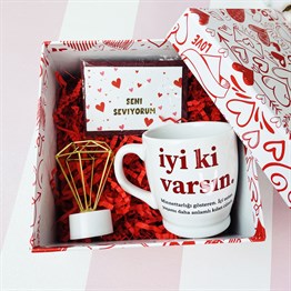 I Love You Tasarımlı Mini Hediye Seti