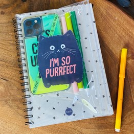 Im So Purrfect Tasarımlı Çanta Kapaklı Spiralli Defter
