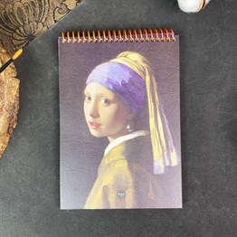 İnci Küpeli Kız Tasarımlı  A5 Sketch Book - Eskiz Defteri