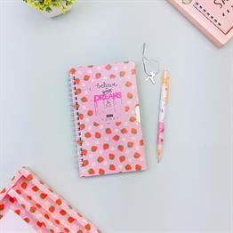 İngilizce Mottolu Kilitli Defter