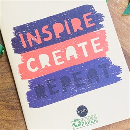 Inspire Create Repeat Tasarımlı Dönüşümlü Kraft Defter