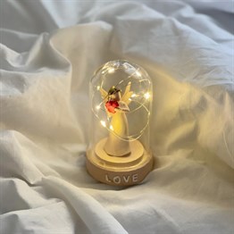 Led Lamp Glass  Angel with Heart