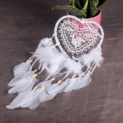 Işıklı Düş Kapanı Kalp Dream Catcher