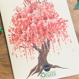 Japon Kiraz Ağacı Art Tasarımlı Dönüşümlü Kraft Defter