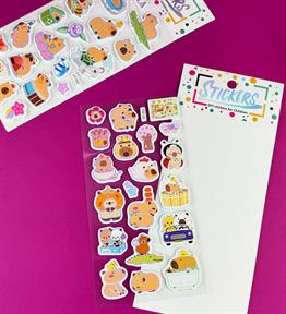 Kabartmalı Capybara Sticker x12