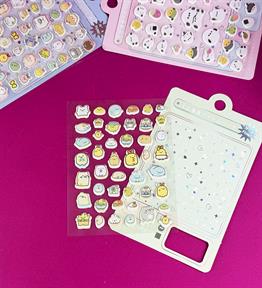 Kabartmalı Puf Sticker x12