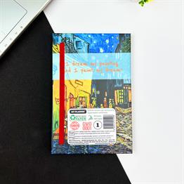 Kafe Terasta Yıldızlı Gece Tasarımlı Lastikli Defter