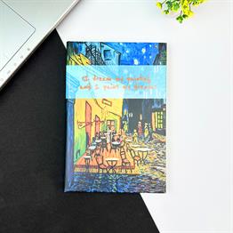Kafe Terasta Yıldızlı Gece Tasarımlı Lastikli Defter