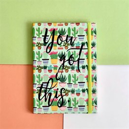 Kaktüs Motto Tasarım Lastikli Defter