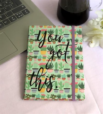 Kaktüs Motto Tasarım Lastikli Defter