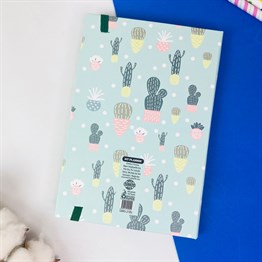 Kaktüs Motto Tasarımlı Lastikli Defter