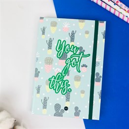 Kaktüs Motto Tasarımlı Lastikli Defter