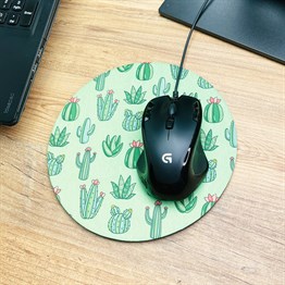 Kaktüs Tasarımlı Oval Mouse Pad