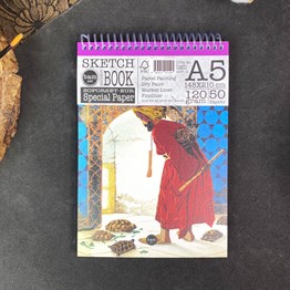 Kaplumbağa Terbiyecesi Tasarımlı  A5 Sketch Book - Eskiz Defteri