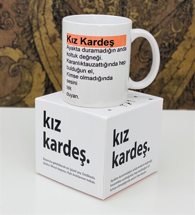Karton Kutulu Kız Kardeş Tasarımlı Kupa Toptan İstoç