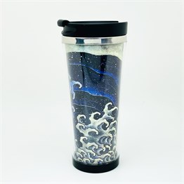 Katsushika Hokusai Kadınsı Dalga Tasarımlı 400 Ml Kağıt Termos