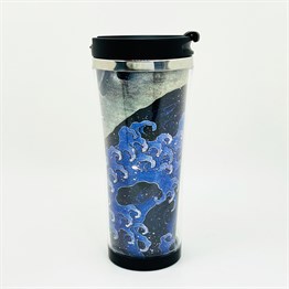 Katsushika Hokusai Kadınsı Dalga Tasarımlı 400 Ml Kağıt Termos
