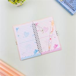 Kedi Mottolu Kilitli Defter x12