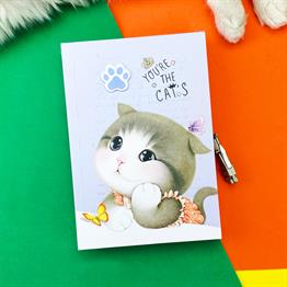 Kedi Tasarımlı Kilitli Günlük Defter