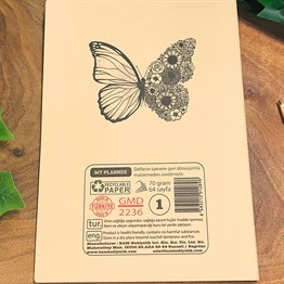 Kelebek Tasarımlı Geri Dönüşümlü Kraft Defter