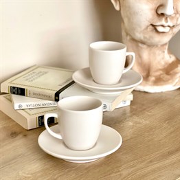Keramika Turkish Coffee Cup & Saucer White