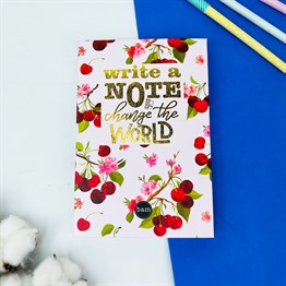Kiraz Motto Tasarımlı Lastikli Defter