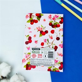 Kiraz Motto Tasarımlı Lastikli Defter