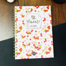 Kiraz My Planner Tasarımlı Çizgili Spiralli Defter