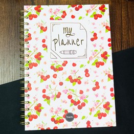 Kiraz My Planner Tasarımlı Çizgili Spiralli Defter