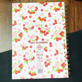 Kiraz My Planner Tasarımlı Çizgili Spiralli Defter