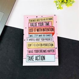 Kitap Motto Tasarımlı Lastikli Defter
