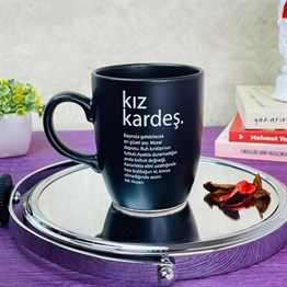 Kız Kardeş Black Printed Mug