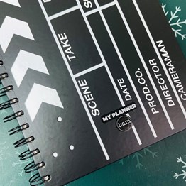 Klaket Tasarımlı Çizgili Spiralli Defter 
