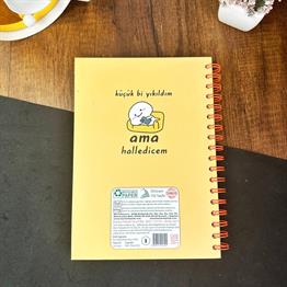 Küçük Bi Yıkıldım Tasarımlı Çizgili Spiralli Defter 