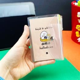 Küçük Bi Yıkıldım Tasarımlı Kalemli PP Mini Çanta Defter