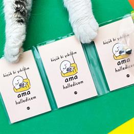 Küçük Bi Yıkıldım Tasarımlı Kalemli PP Mini Çanta Defter