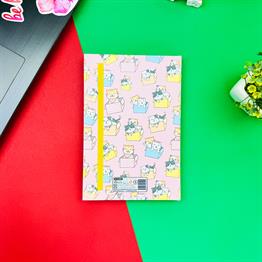 Kutu Kutu Kedi Tasarımlı Lastikli Defter