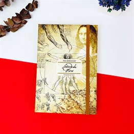 Leonardo Da Vinci Tasarımlı Lastikli Defter