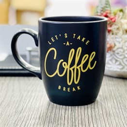 Lets Take A Coffee Break Atın Yaldızlı Black Printed Mug