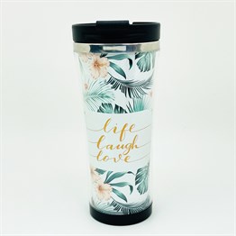 Life Laugh Love Tasarımlı 400 Ml Kağıt Termos