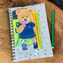 Love Yourself Bear Tasarımlı Çanta Kapaklı Spiralli Defter