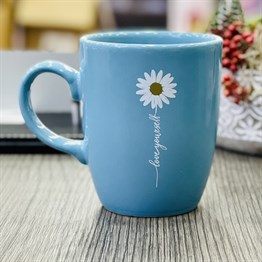 Love Yourself Blue Printed Mug