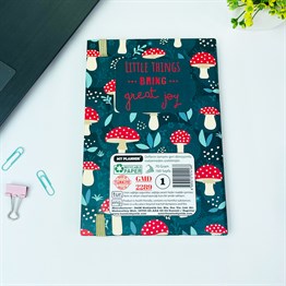 Mantar Motto Tasarımlı Lastikli Defter