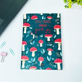 Mantar Motto Tasarımlı Lastikli Defter