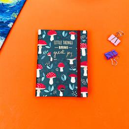 Mantar Motto Tasarımlı Sert Kapaklı Mini Defter