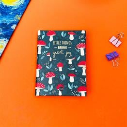 Mantar Motto Tasarımlı Sert Kapaklı Mini Defter