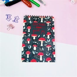 Mantar Motto Tasarımlı Spiralli Defter
