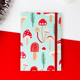 Mantar Tasarımlı Lastikli Defter 