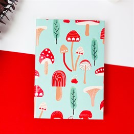 Mantar Tasarımlı Lastikli Defter 